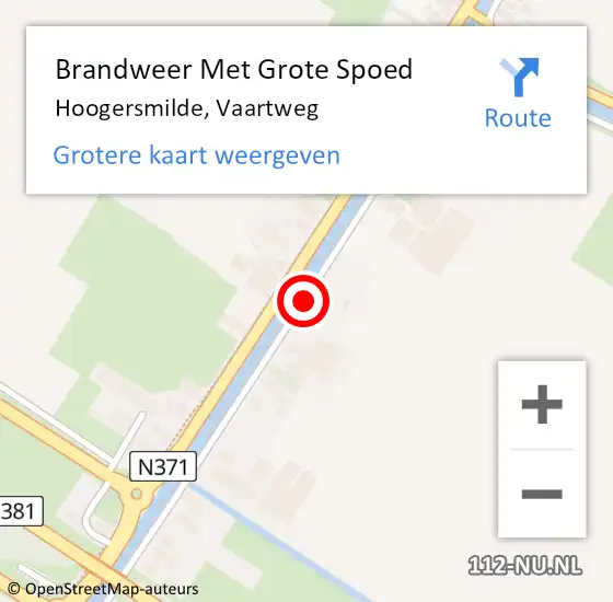 Locatie op kaart van de 112 melding: Brandweer Met Grote Spoed Naar Hoogersmilde, Vaartweg op 7 mei 2018 07:49