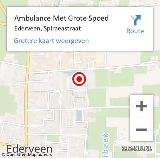 Locatie op kaart van de 112 melding: Ambulance Met Grote Spoed Naar Ederveen, Spiraeastraat op 7 mei 2018 08:08