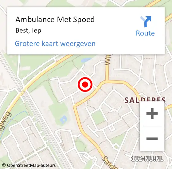 Locatie op kaart van de 112 melding: Ambulance Met Spoed Naar Best, Iep op 7 mei 2018 08:19