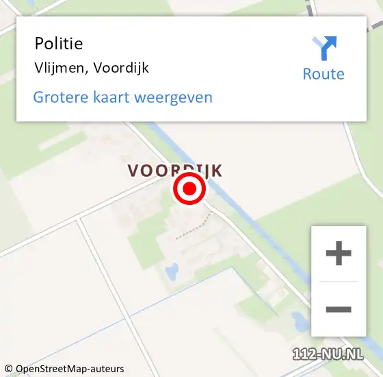 Locatie op kaart van de 112 melding: Politie Vlijmen, Voordijk op 7 mei 2018 08:27