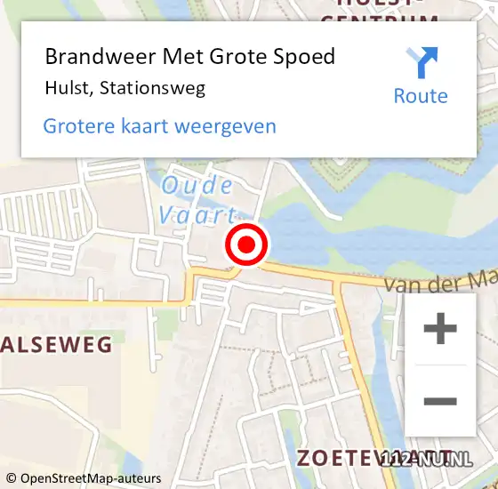 Locatie op kaart van de 112 melding: Brandweer Met Grote Spoed Naar Hulst, Stationsweg op 7 mei 2018 10:46