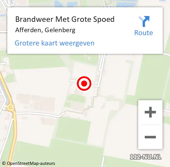 Locatie op kaart van de 112 melding: Brandweer Met Grote Spoed Naar Afferden, Gelenberg op 7 mei 2018 10:59