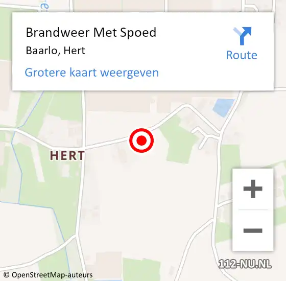 Locatie op kaart van de 112 melding: Brandweer Met Spoed Naar Baarlo, Hert op 7 mei 2018 11:13