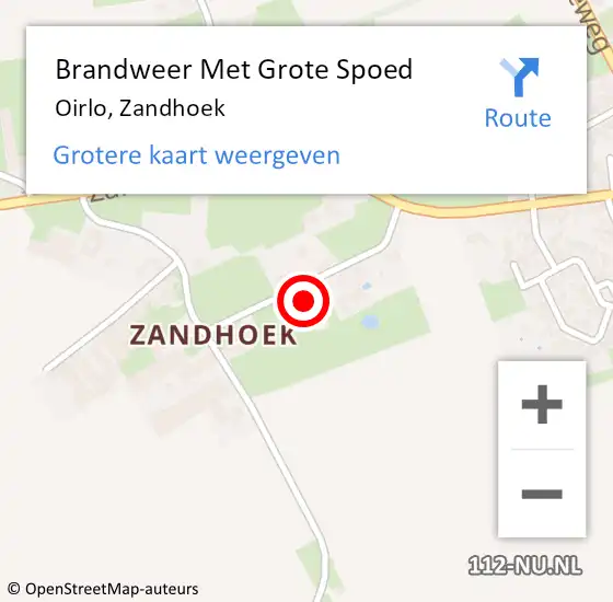 Locatie op kaart van de 112 melding: Brandweer Met Grote Spoed Naar Oirlo, Zandhoek op 7 mei 2018 11:22