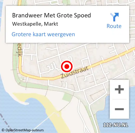 Locatie op kaart van de 112 melding: Brandweer Met Grote Spoed Naar Westkapelle, Markt op 7 mei 2018 12:14