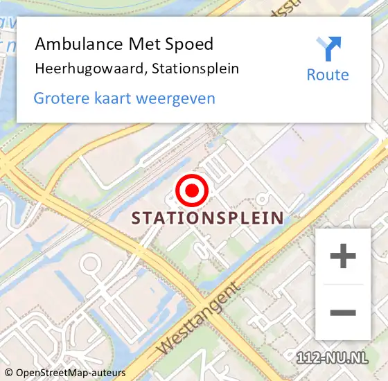 Locatie op kaart van de 112 melding: Ambulance Met Spoed Naar Heerhugowaard, Stationsplein op 7 mei 2018 12:23