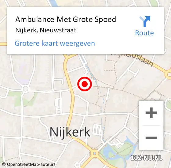 Locatie op kaart van de 112 melding: Ambulance Met Grote Spoed Naar Nijkerk, Nieuwstraat op 7 mei 2018 12:27