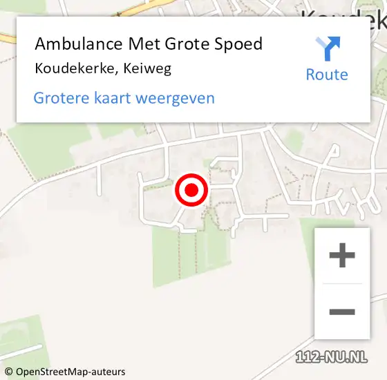 Locatie op kaart van de 112 melding: Ambulance Met Grote Spoed Naar Koudekerke, Keiweg op 7 mei 2018 13:34