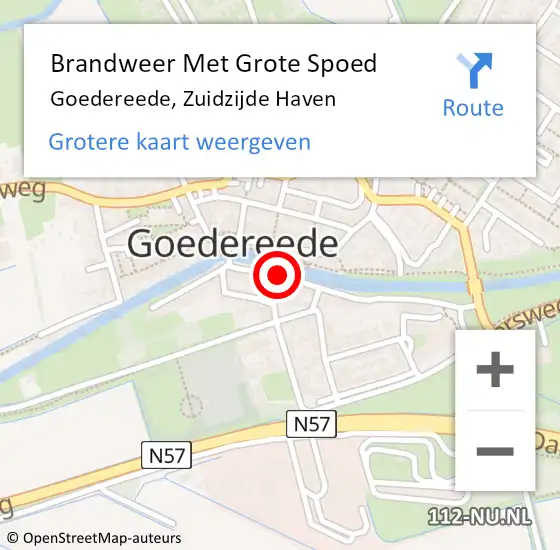 Locatie op kaart van de 112 melding: Brandweer Met Grote Spoed Naar Goedereede, Zuidzijde Haven op 7 mei 2018 14:01