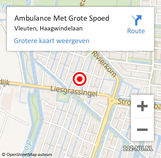 Locatie op kaart van de 112 melding: Ambulance Met Grote Spoed Naar Vleuten, Haagwindelaan op 7 mei 2018 16:20