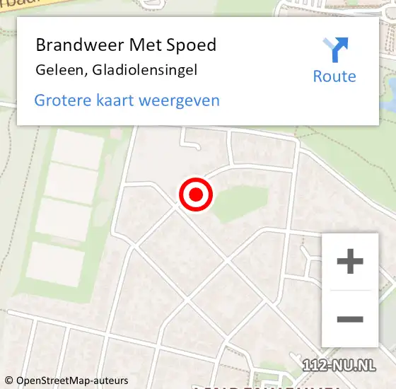 Locatie op kaart van de 112 melding: Brandweer Met Spoed Naar Geleen, Gladiolensingel op 7 mei 2018 17:38