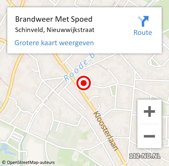 Locatie op kaart van de 112 melding: Brandweer Met Spoed Naar Schinveld, Nieuwwijkstraat op 7 mei 2018 17:46