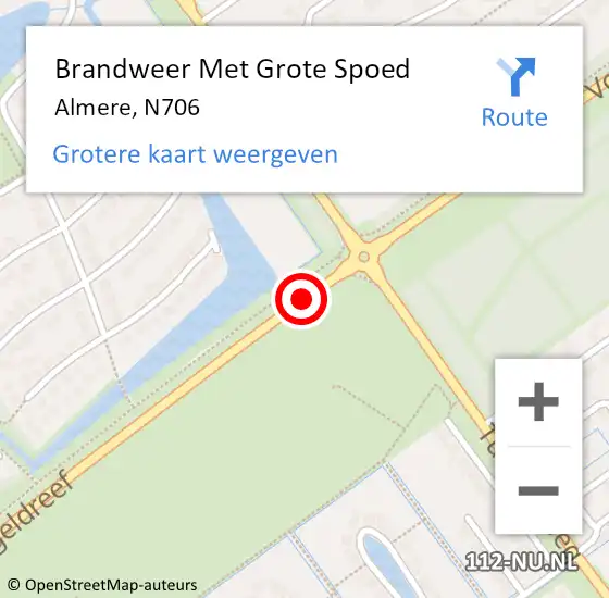 Locatie op kaart van de 112 melding: Brandweer Met Grote Spoed Naar Almere, Vogelweg op 7 mei 2018 17:49