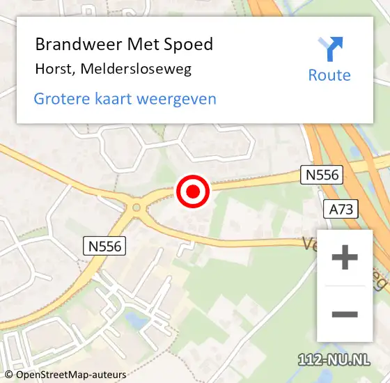 Locatie op kaart van de 112 melding: Brandweer Met Spoed Naar Horst, Meldersloseweg op 7 mei 2018 17:58