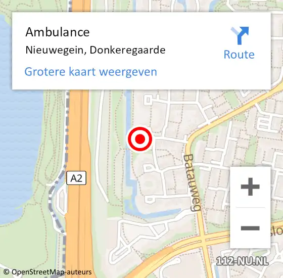 Locatie op kaart van de 112 melding: Ambulance Nieuwegein, Donkeregaarde op 7 mei 2018 17:59