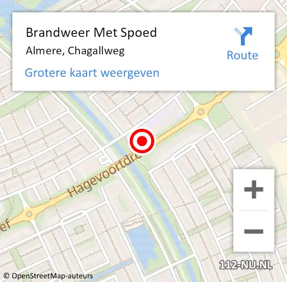 Locatie op kaart van de 112 melding: Brandweer Met Spoed Naar Almere, Chagallweg op 7 mei 2018 19:24