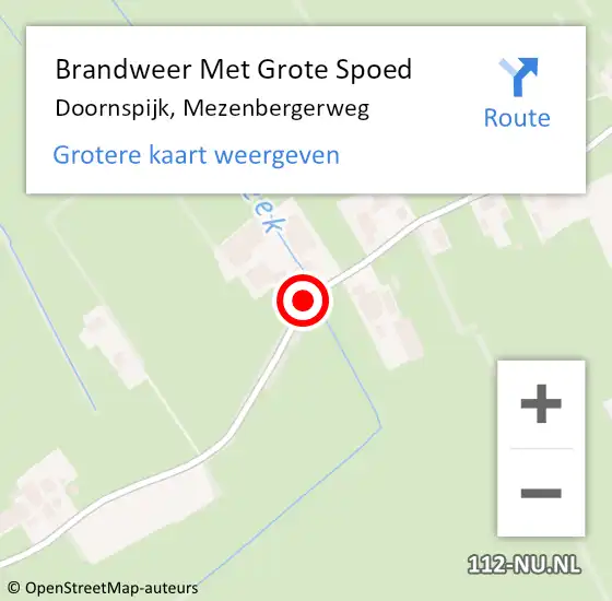 Locatie op kaart van de 112 melding: Brandweer Met Grote Spoed Naar Doornspijk, Mezenbergerweg op 7 mei 2018 19:58