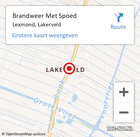 Locatie op kaart van de 112 melding: Brandweer Met Spoed Naar Lexmond, Lakerveld op 7 mei 2018 21:28