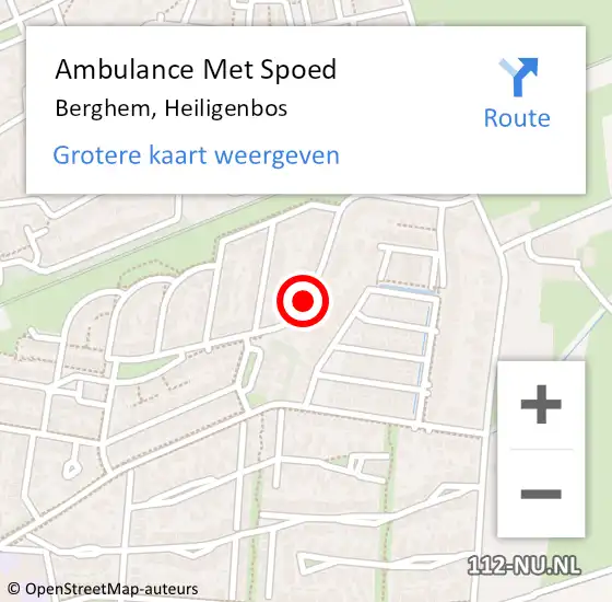 Locatie op kaart van de 112 melding: Ambulance Met Spoed Naar Berghem, Heiligenbos op 7 mei 2018 22:12