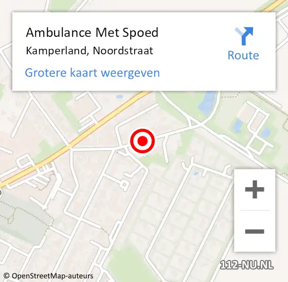 Locatie op kaart van de 112 melding: Ambulance Met Spoed Naar Kamperland, Noordstraat op 7 mei 2018 22:52