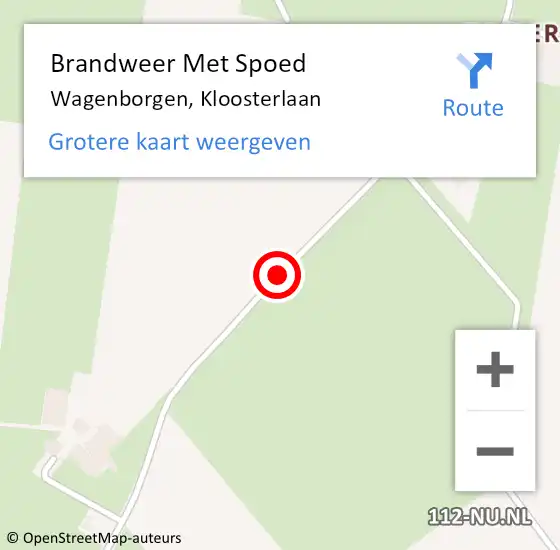 Locatie op kaart van de 112 melding: Brandweer Met Spoed Naar Wagenborgen, Kloosterlaan op 8 mei 2018 07:48