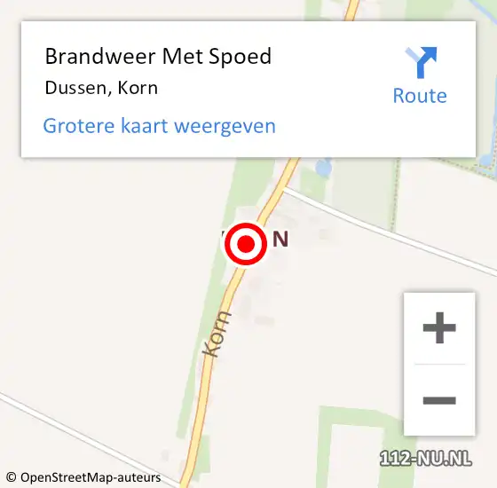 Locatie op kaart van de 112 melding: Brandweer Met Spoed Naar Dussen, Korn op 8 mei 2018 08:10