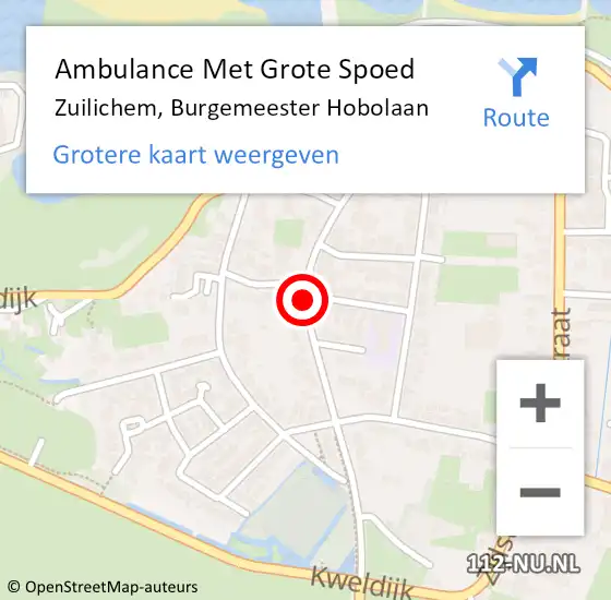 Locatie op kaart van de 112 melding: Ambulance Met Grote Spoed Naar Zuilichem, Burgemeester Hobolaan op 8 mei 2018 09:11