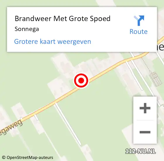 Locatie op kaart van de 112 melding: Brandweer Met Grote Spoed Naar Sonnega op 24 februari 2014 15:08