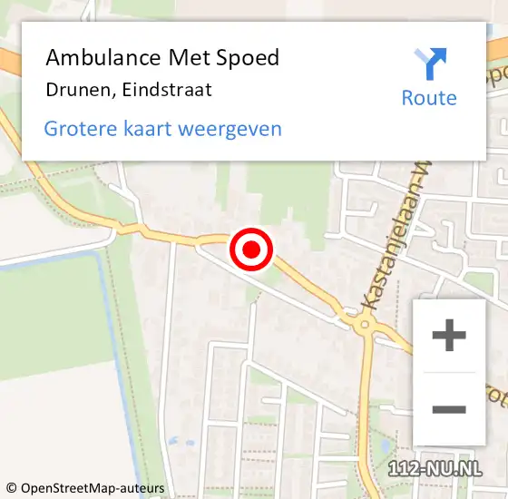 Locatie op kaart van de 112 melding: Ambulance Met Spoed Naar Drunen, Eindstraat op 8 mei 2018 11:55
