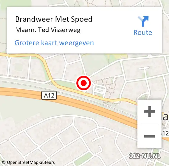 Locatie op kaart van de 112 melding: Brandweer Met Spoed Naar Maarn, Ted Visserweg op 8 mei 2018 13:50