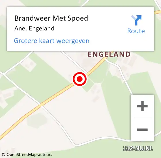 Locatie op kaart van de 112 melding: Brandweer Met Spoed Naar Ane, Engeland op 8 mei 2018 13:55