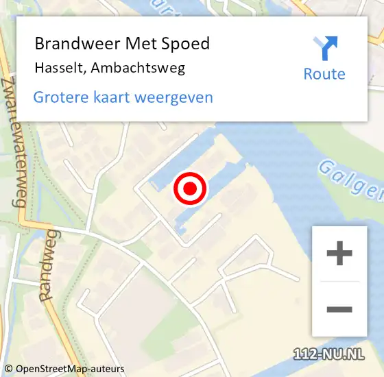 Locatie op kaart van de 112 melding: Brandweer Met Spoed Naar Hasselt, Ambachtsweg op 8 mei 2018 13:59