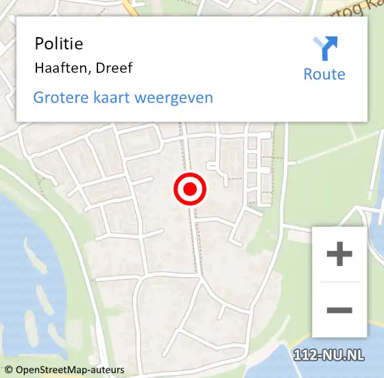 Locatie op kaart van de 112 melding: Politie Haaften, Dreef op 8 mei 2018 15:01