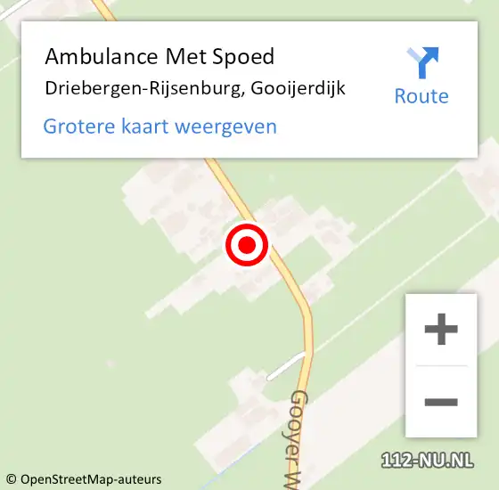 Locatie op kaart van de 112 melding: Ambulance Met Spoed Naar Driebergen-Rijsenburg, Gooijerdijk op 8 mei 2018 15:20