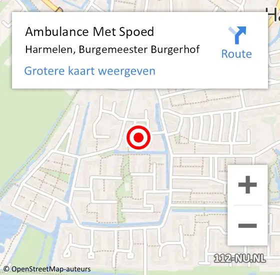 Locatie op kaart van de 112 melding: Ambulance Met Spoed Naar Harmelen, Burgemeester Burgerhof op 8 mei 2018 16:07