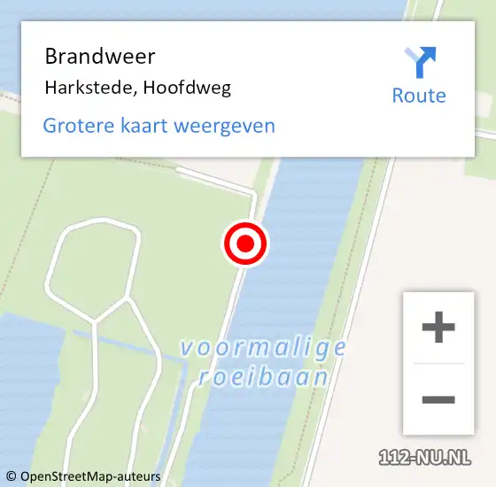 Locatie op kaart van de 112 melding: Brandweer Harkstede, Hoofdweg op 8 mei 2018 16:22