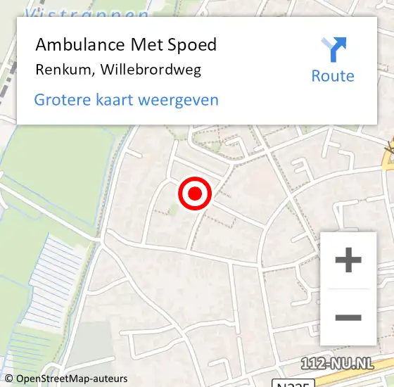 Locatie op kaart van de 112 melding: Ambulance Met Spoed Naar Rhenen, Willibrordweg op 8 mei 2018 16:28