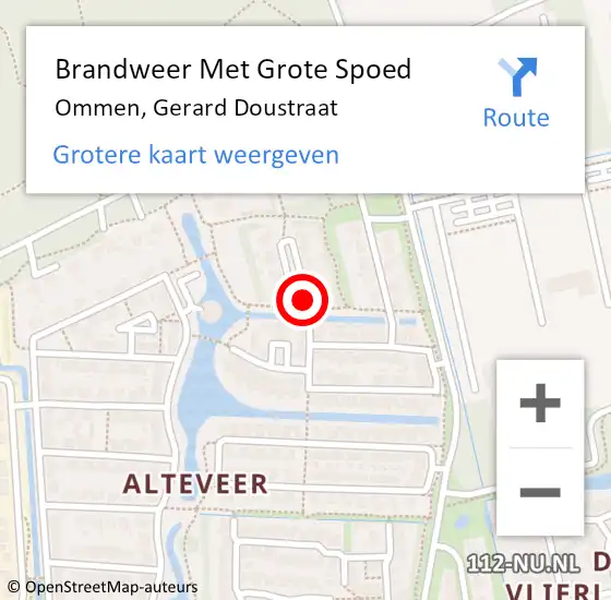 Locatie op kaart van de 112 melding: Brandweer Met Grote Spoed Naar Ommen, Gerard Doustraat op 8 mei 2018 16:44