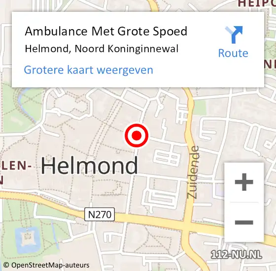 Locatie op kaart van de 112 melding: Ambulance Met Grote Spoed Naar Helmond, Noord Koninginnewal op 8 mei 2018 17:17
