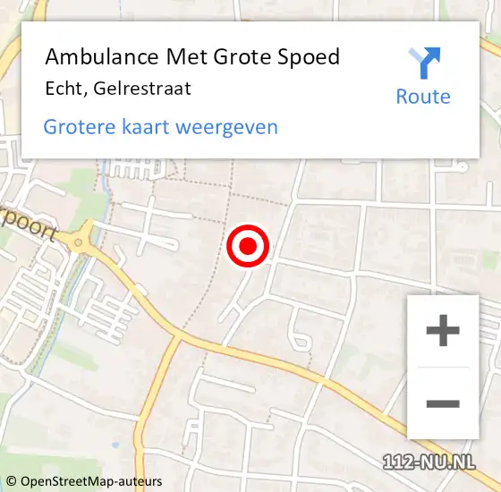 Locatie op kaart van de 112 melding: Ambulance Met Grote Spoed Naar Echt, Gelrestraat op 8 mei 2018 17:42