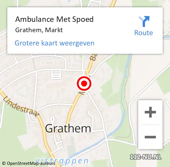 Locatie op kaart van de 112 melding: Ambulance Met Spoed Naar Grathem, Markt op 8 mei 2018 19:57