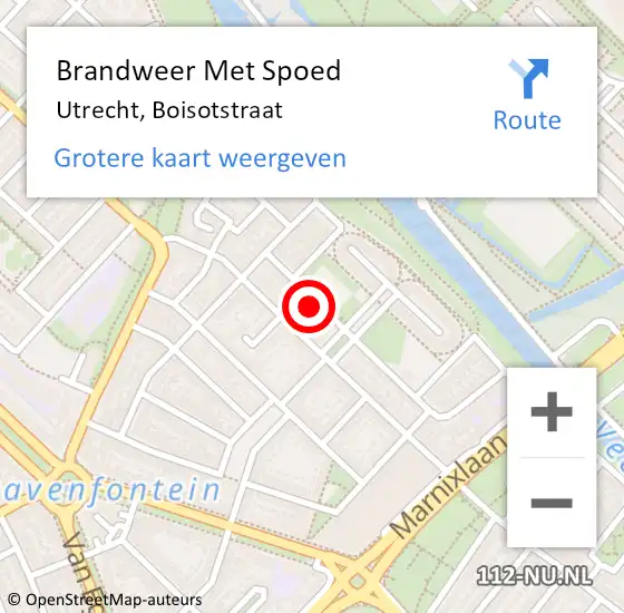 Locatie op kaart van de 112 melding: Brandweer Met Spoed Naar Utrecht, Boisotstraat op 8 mei 2018 21:32