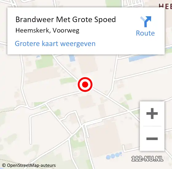 Locatie op kaart van de 112 melding: Brandweer Met Grote Spoed Naar Heemskerk, Voorweg op 9 mei 2018 04:38