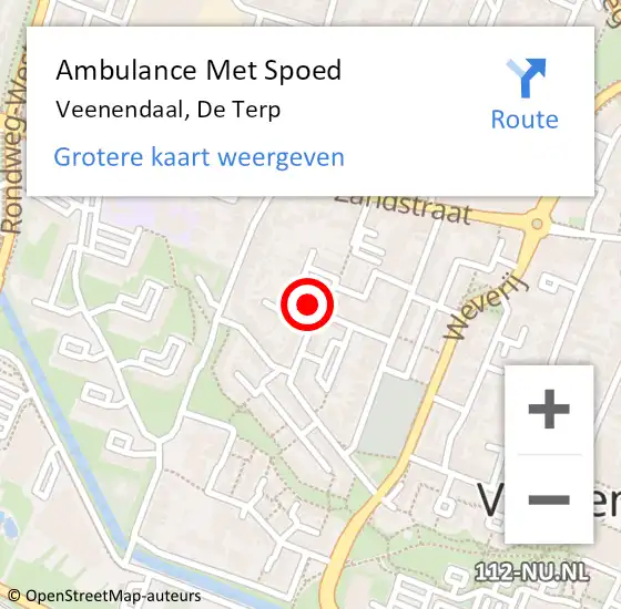 Locatie op kaart van de 112 melding: Ambulance Met Spoed Naar Veenendaal, De Terp op 9 mei 2018 07:05