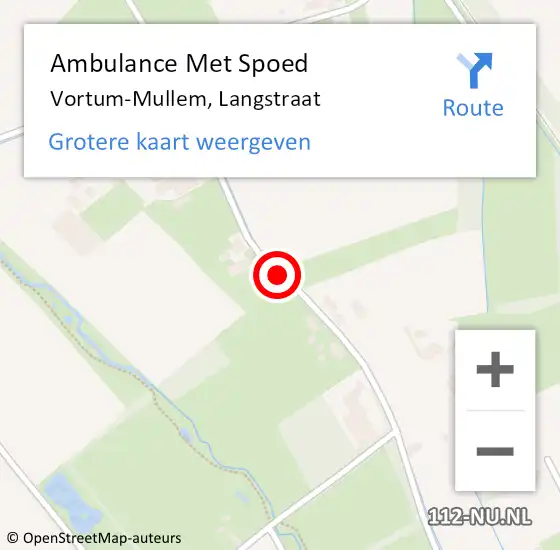 Locatie op kaart van de 112 melding: Ambulance Met Spoed Naar Vortum-Mullem, Langstraat op 9 mei 2018 08:41