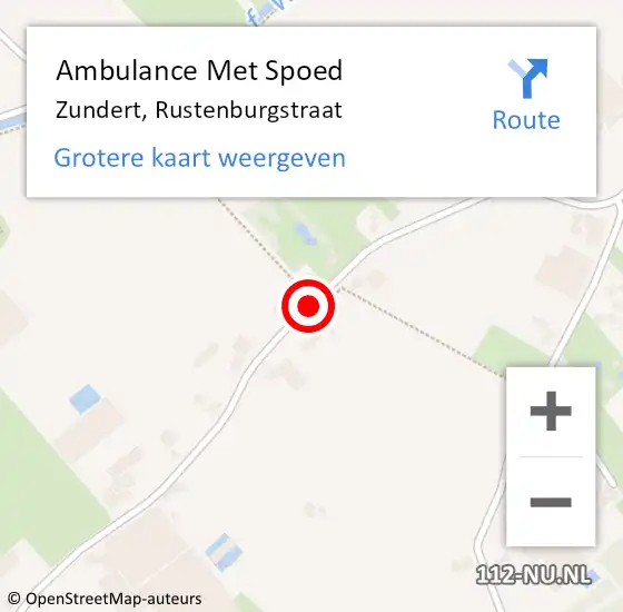 Locatie op kaart van de 112 melding: Ambulance Met Spoed Naar Zundert, Rustenburgstraat op 9 mei 2018 08:46