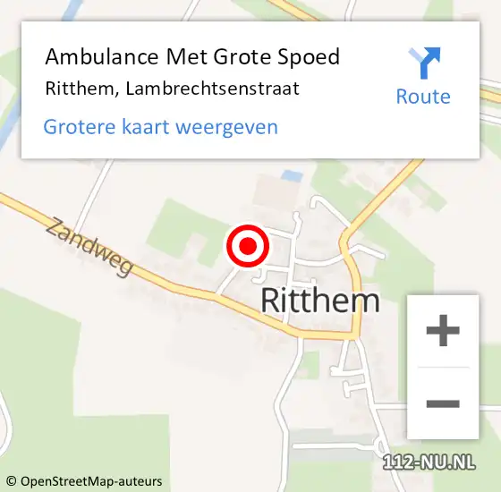 Locatie op kaart van de 112 melding: Ambulance Met Grote Spoed Naar Ritthem, Lambrechtsenstraat op 9 mei 2018 09:10