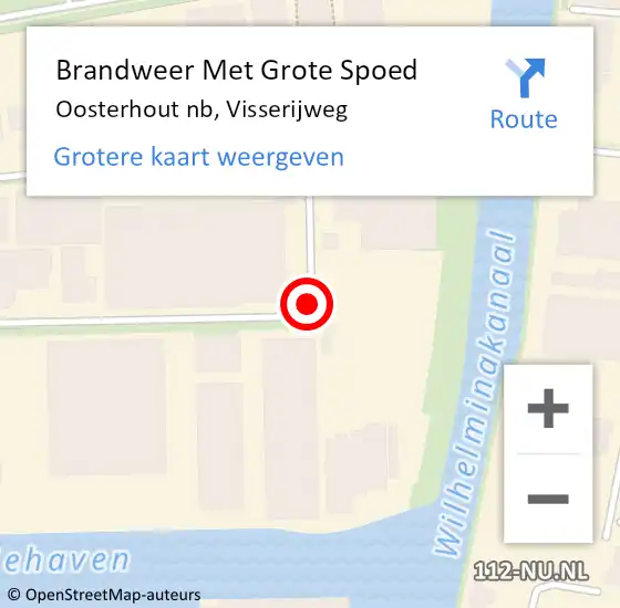 Locatie op kaart van de 112 melding: Brandweer Met Grote Spoed Naar Oosterhout nb, Visserijweg op 9 mei 2018 09:25