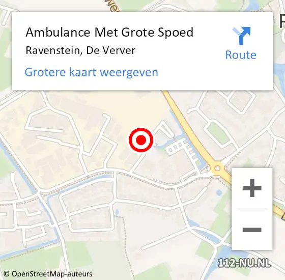 Locatie op kaart van de 112 melding: Ambulance Met Grote Spoed Naar Ravenstein, De Verver op 9 mei 2018 09:59