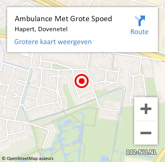 Locatie op kaart van de 112 melding: Ambulance Met Grote Spoed Naar Hapert, Dovenetel op 9 mei 2018 13:13